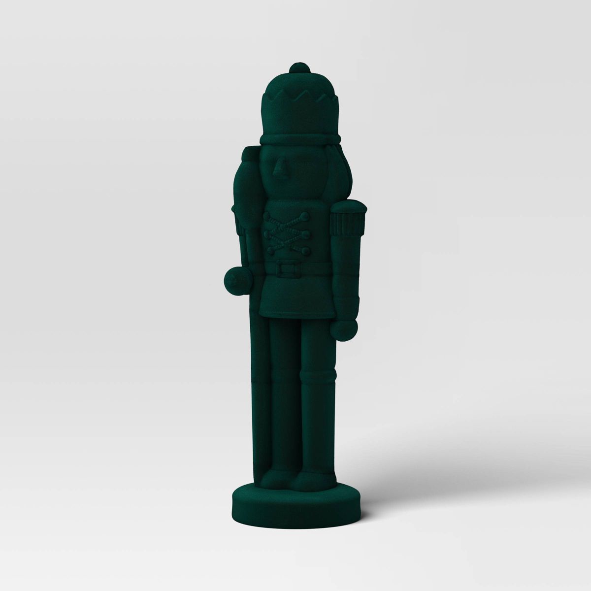 Christmas flocked nutcracker green | Decoración navideña