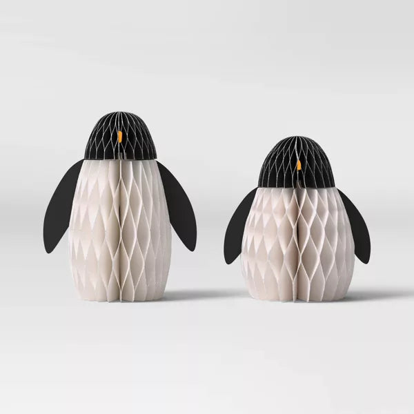 Pingüinos de papel (Set de 2) I Decoración Navideña