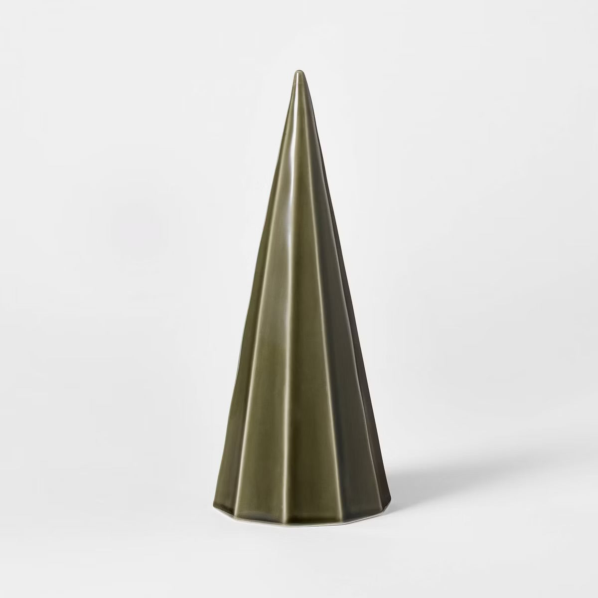Small glossy ceramic tree green| Decoración navideña
