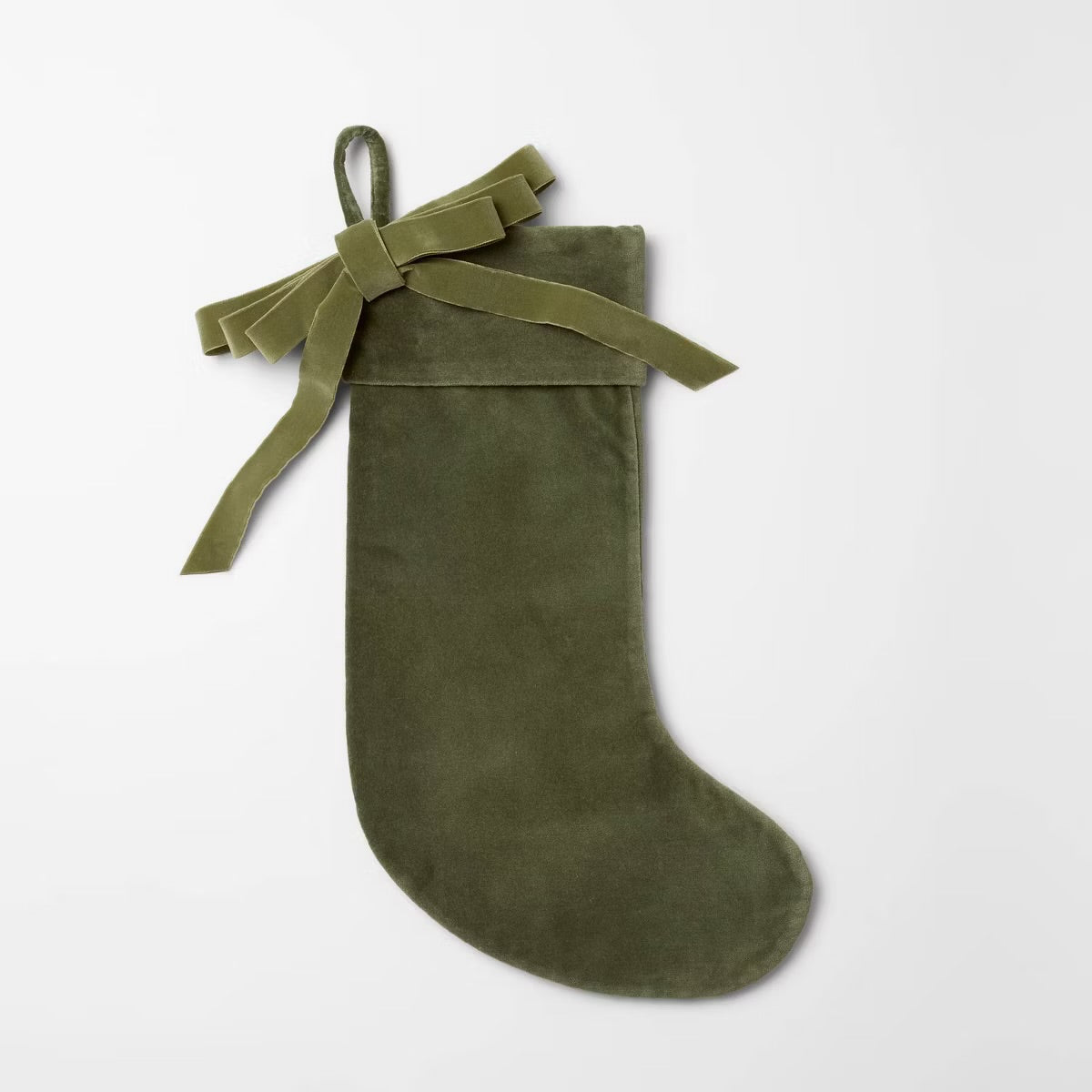 Velvet bow stocking green | Calcetines