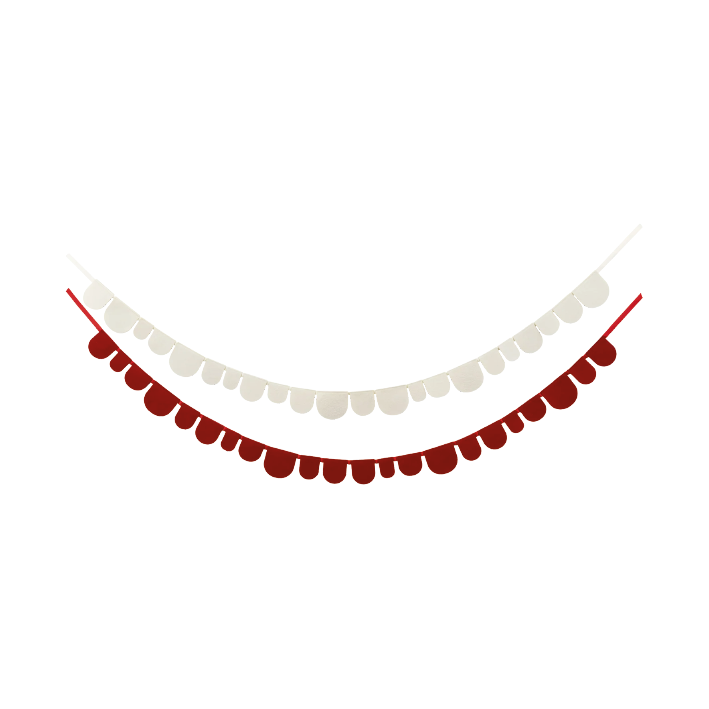 Red and Cream Scalloped Felt Banner Set | Decoración Navideña