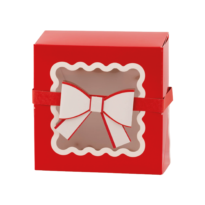 Red Bow Ric Rac Cookie Box | Cajas de Regalo